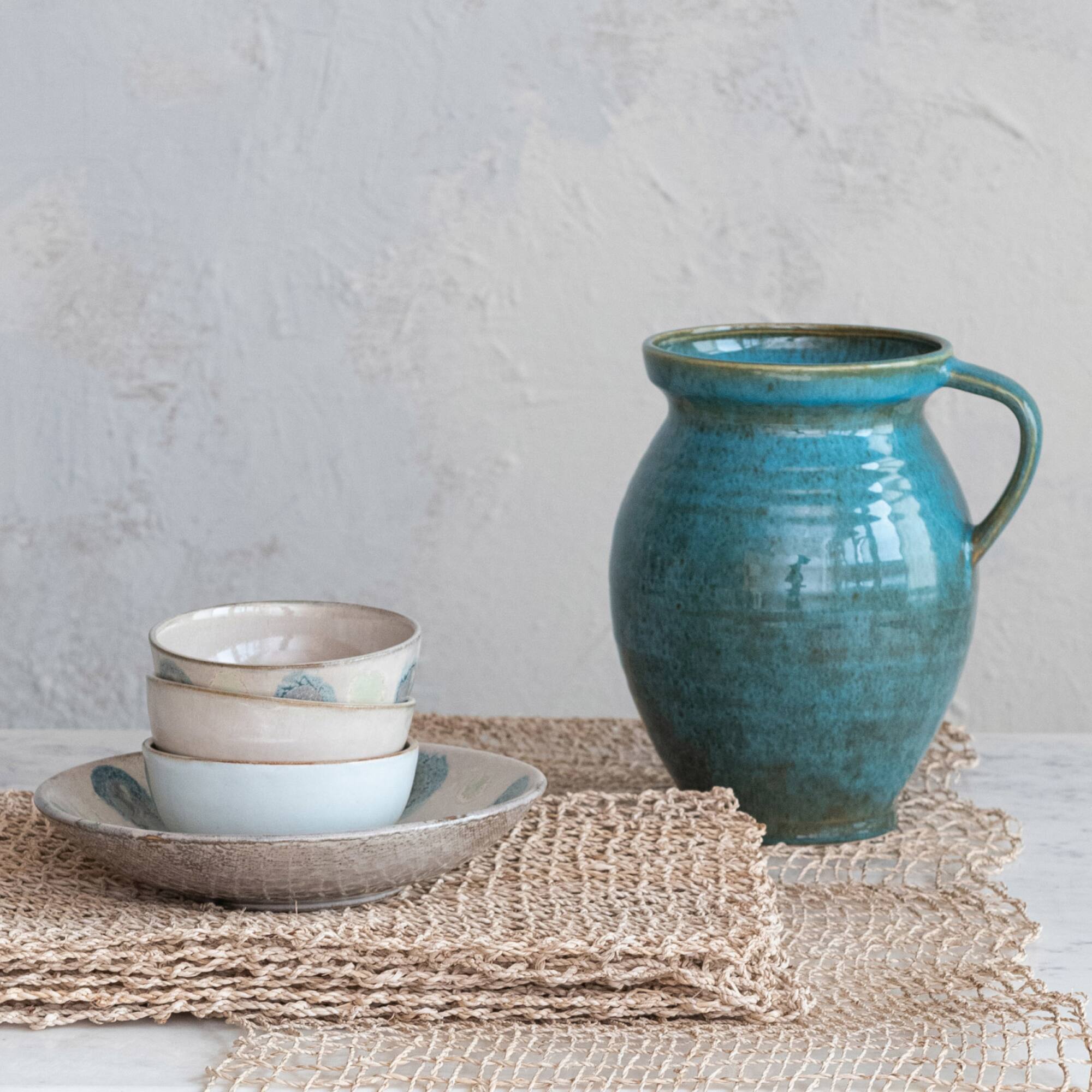 Hello Honey® 4qt. Blue Stoneware Jug